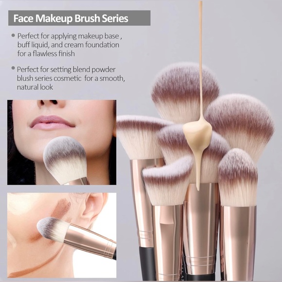 Brand New 18 Pcs Professional Makeup Brush Set/Black - Picture 4 of 11